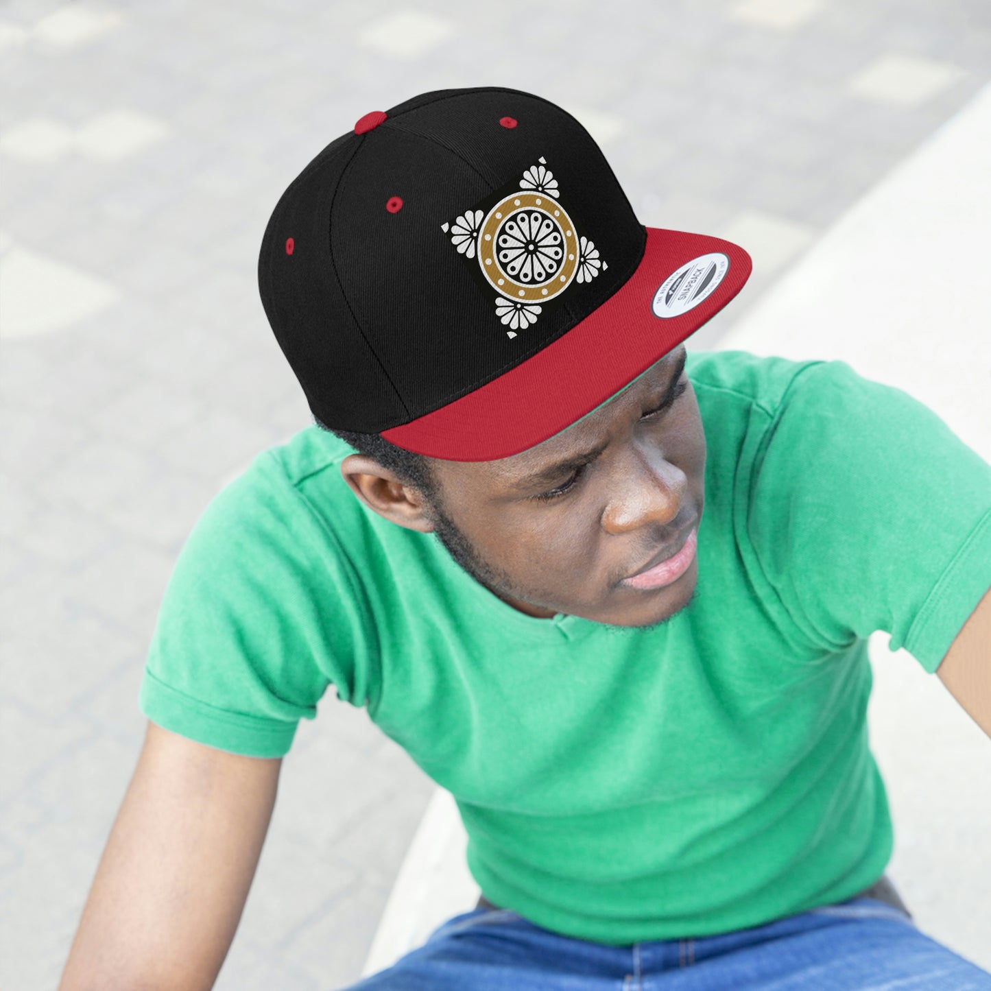 Mandala wheel Flat Bill Hat