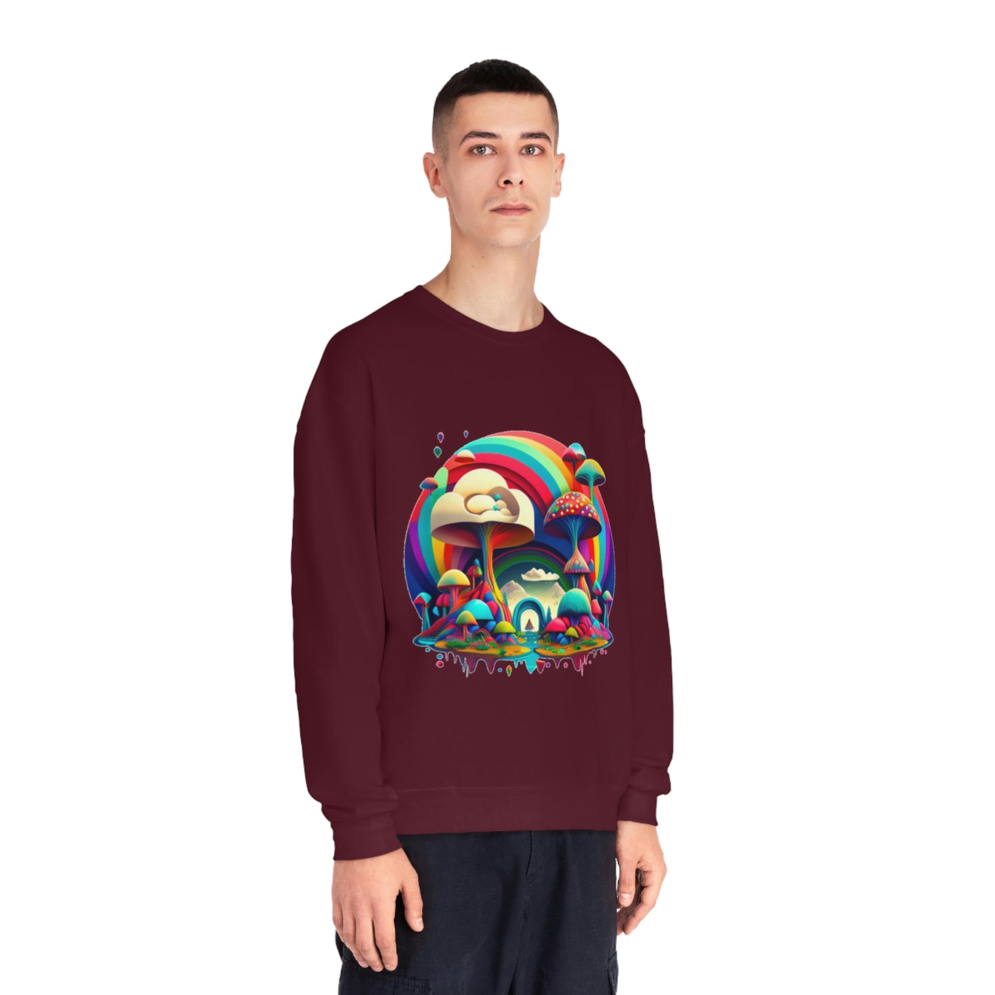 Rainbow Mushroom Sweatshirt, Graphic Sweatshirt, Mushroom Sweater Rainbow Sweatshirt, Mushroom Clothing Aesthetic Sweatshirt