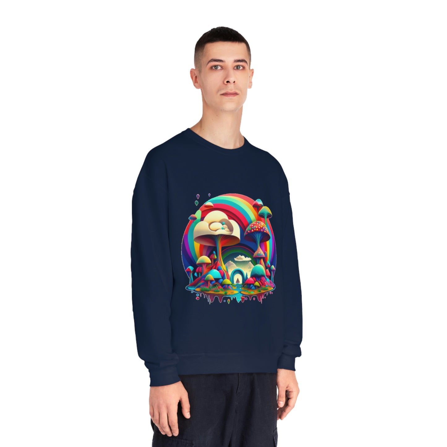 Rainbow Mushroom Sweatshirt, Graphic Sweatshirt, Mushroom Sweater Rainbow Sweatshirt, Mushroom Clothing Aesthetic Sweatshirt