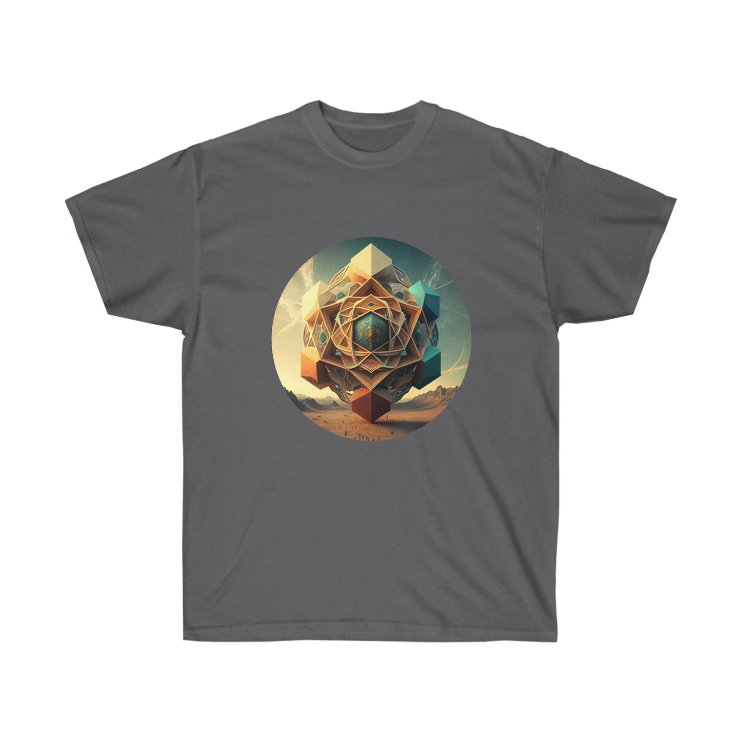 Sacred Geometry Tee, Platonic Solids Geometric Shirt, Desert Vibes Shirt, Mystical Clothing Adventure Shirt, Mystical Shirt