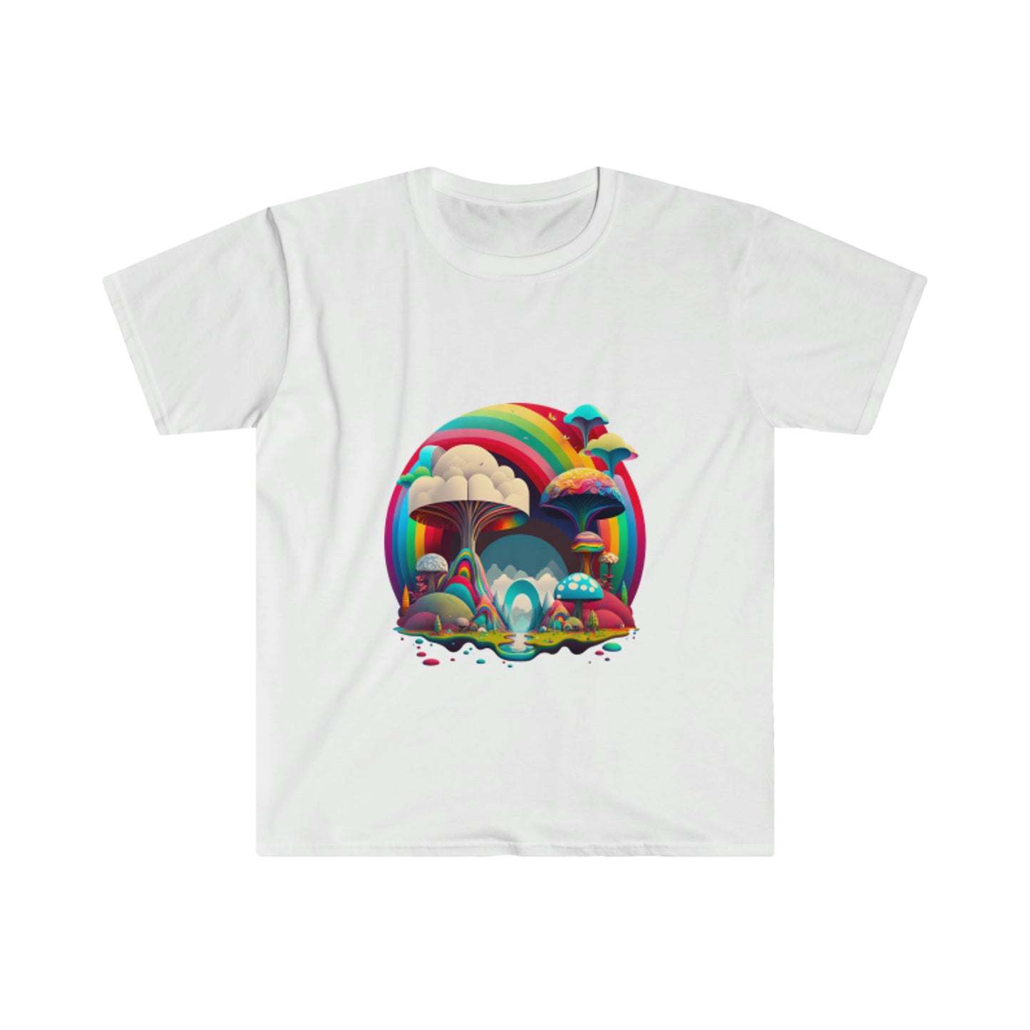 Mushroom Tshirt, Rainbow Mushroom Clothing, Sacred Land T Shirt, Short Sleeve Graphic Shirt, Kids Activism Tee Shirt