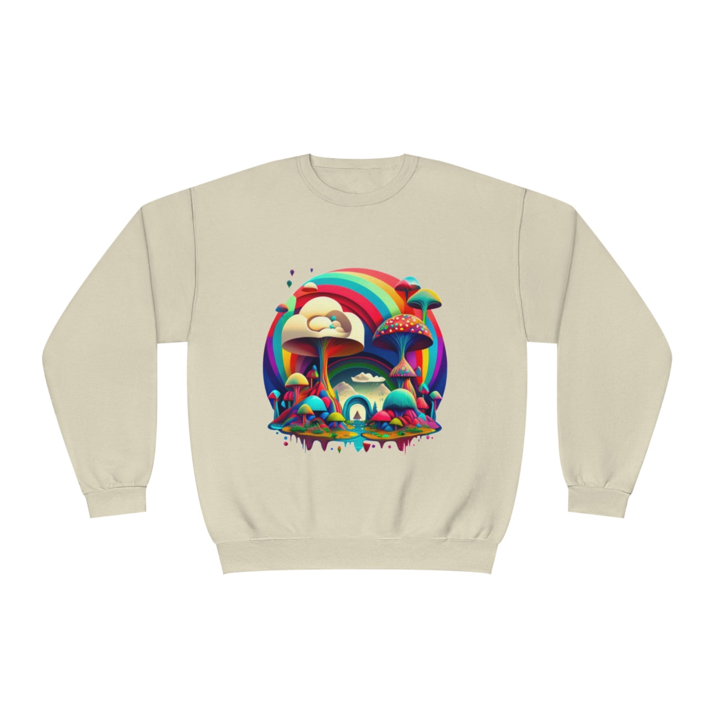 Rainbow Mushroom Sweatshirt, Graphic Sweatshirt, Mushroom Sweater Rainbow Sweatshirt, Mushroom Clothing Aesthetic Sweatshirt