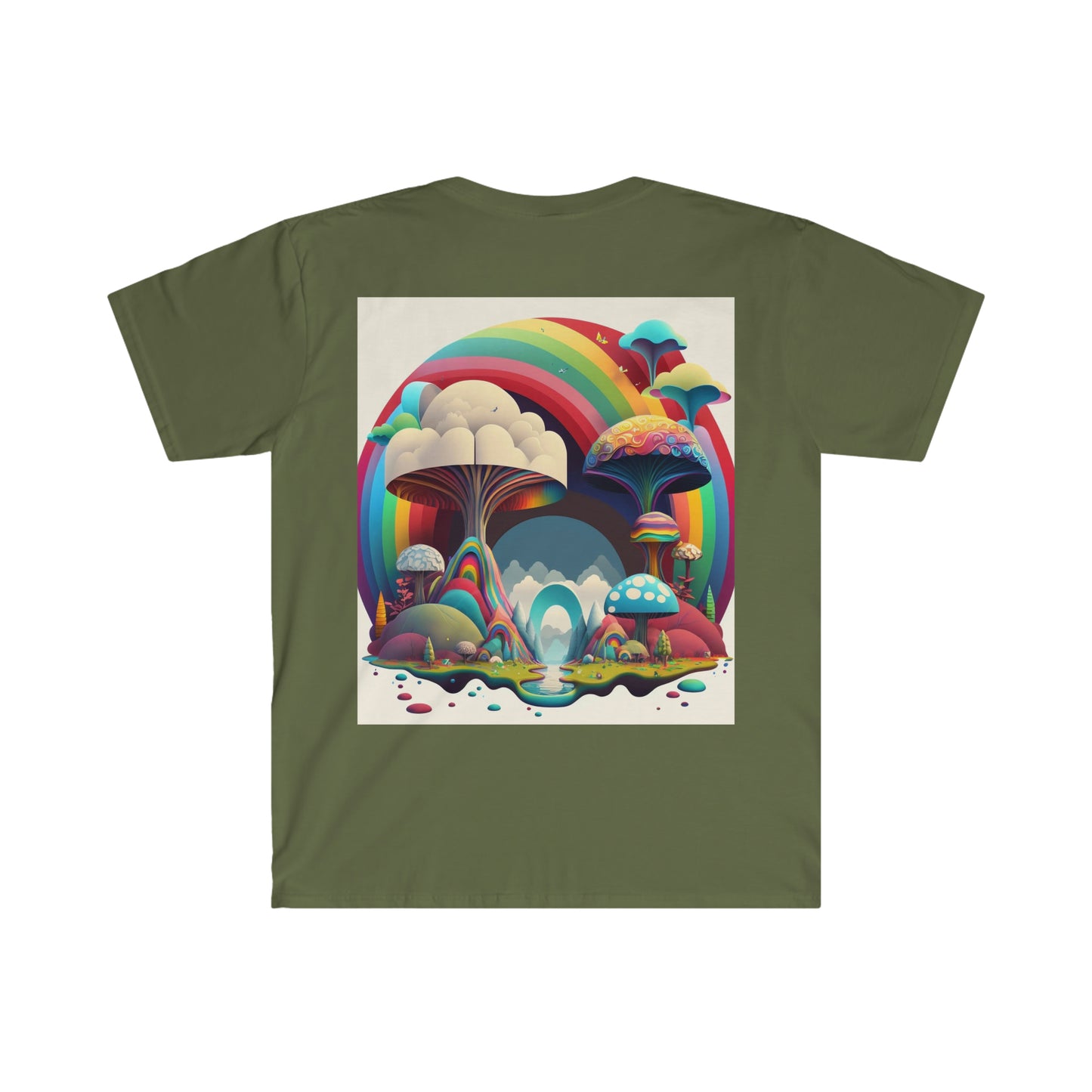 Mushroom Tshirt, Rainbow Mushroom Clothing, Sacred Land T Shirt, Short Sleeve Graphic Shirt, Kids Activism Tee Shirt