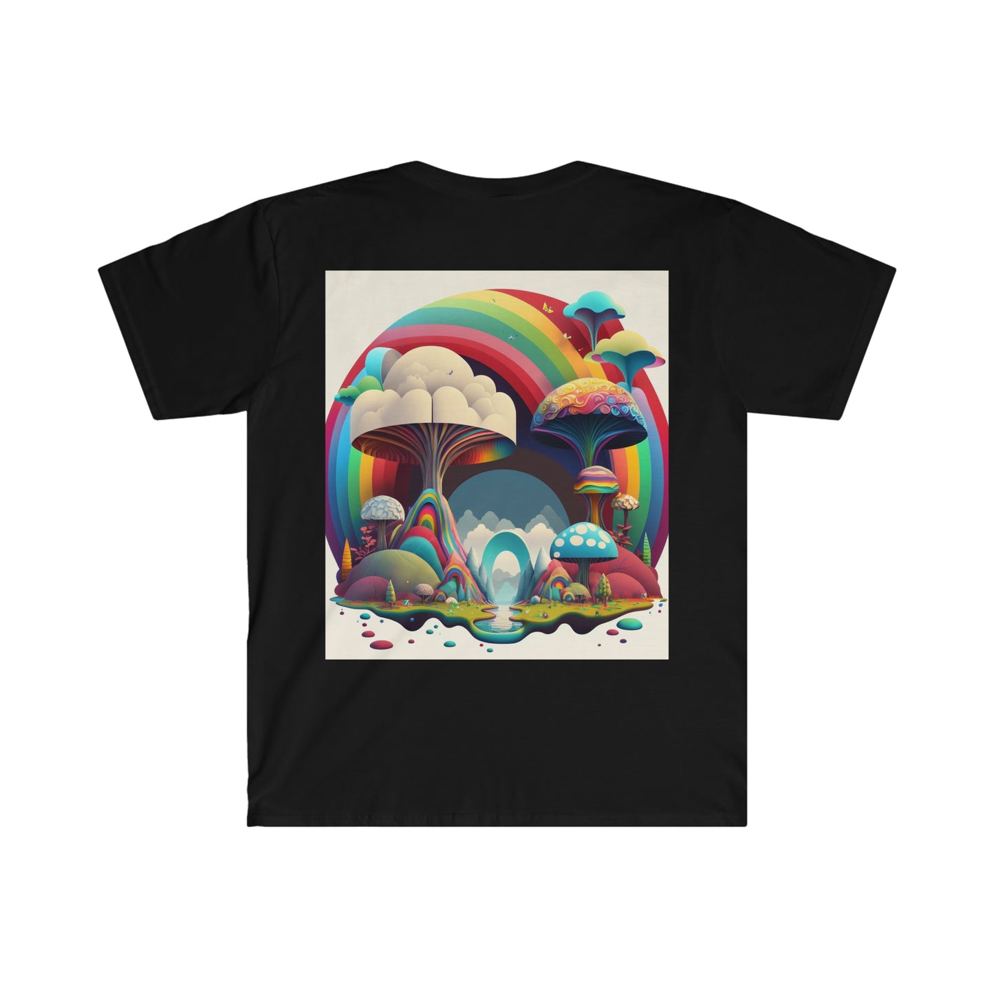 Mushroom Tshirt, Rainbow Mushroom Clothing, Sacred Land T Shirt, Short Sleeve Graphic Shirt, Kids Activism Tee Shirt
