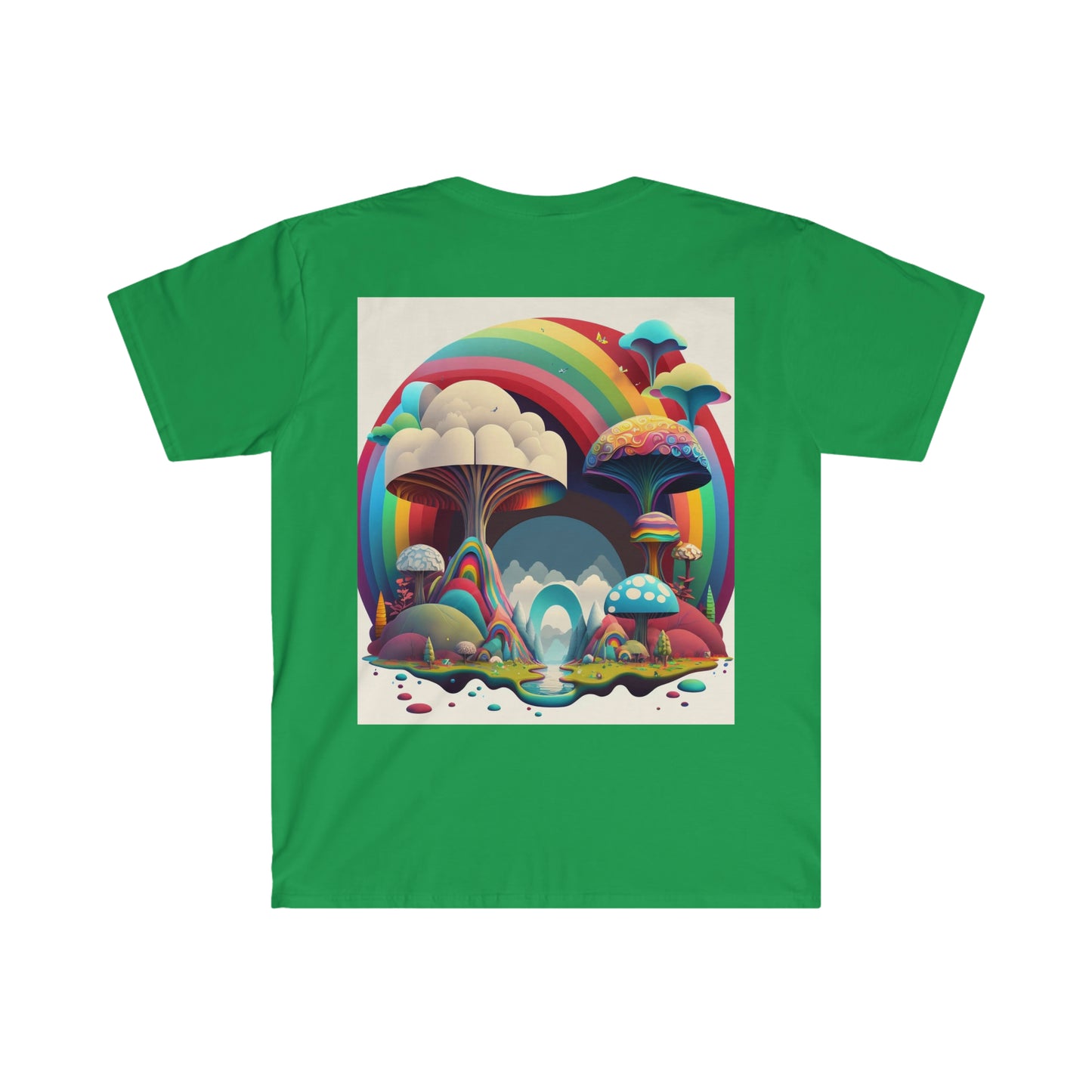 Mushroom Tshirt, Rainbow Mushroom Clothing, Sacred Land T Shirt, Short Sleeve Graphic Shirt, Kids Activism Tee Shirt