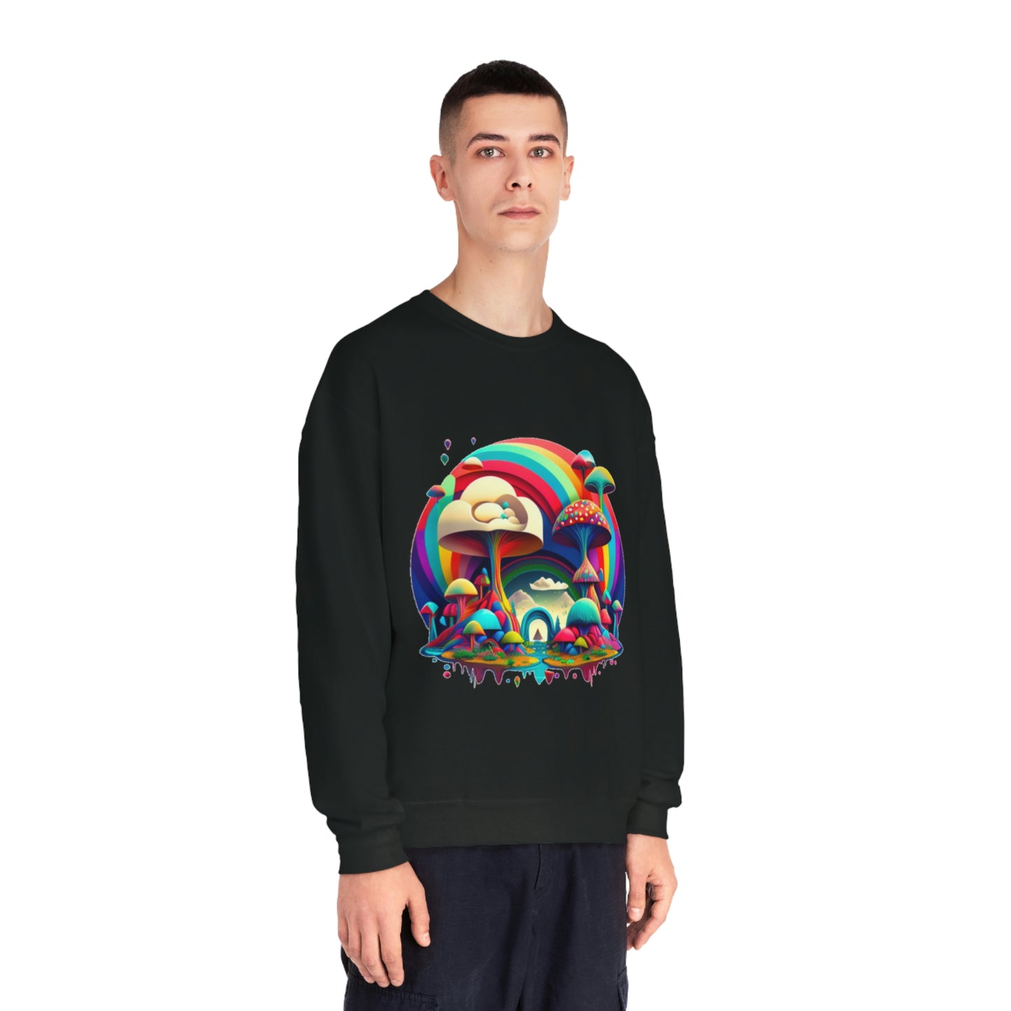 Rainbow Mushroom Sweatshirt, Graphic Sweatshirt, Mushroom Sweater Rainbow Sweatshirt, Mushroom Clothing Aesthetic Sweatshirt