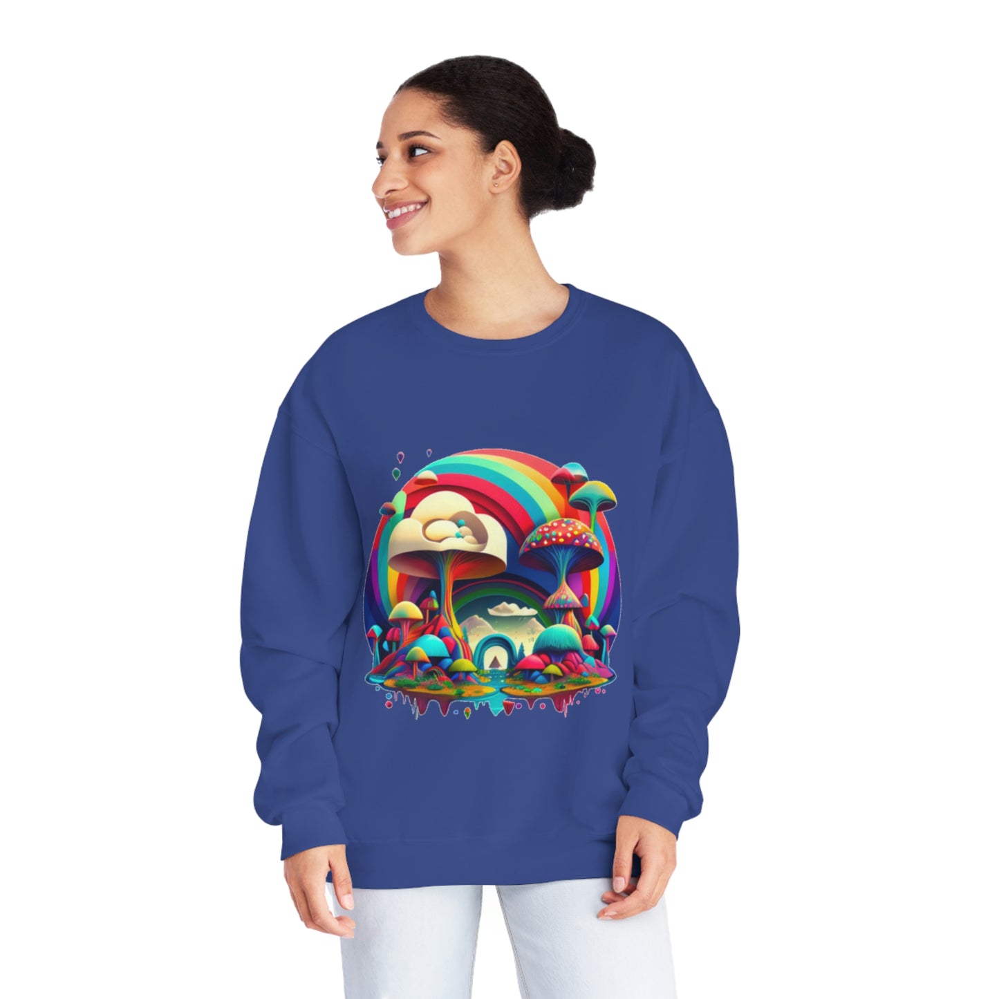 Rainbow Mushroom Sweatshirt, Graphic Sweatshirt, Mushroom Sweater Rainbow Sweatshirt, Mushroom Clothing Aesthetic Sweatshirt