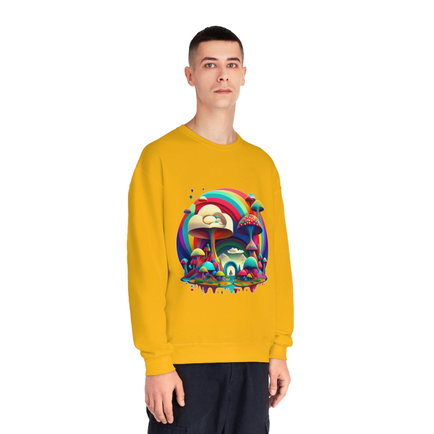 Rainbow Mushroom Sweatshirt, Graphic Sweatshirt, Mushroom Sweater Rainbow Sweatshirt, Mushroom Clothing Aesthetic Sweatshirt