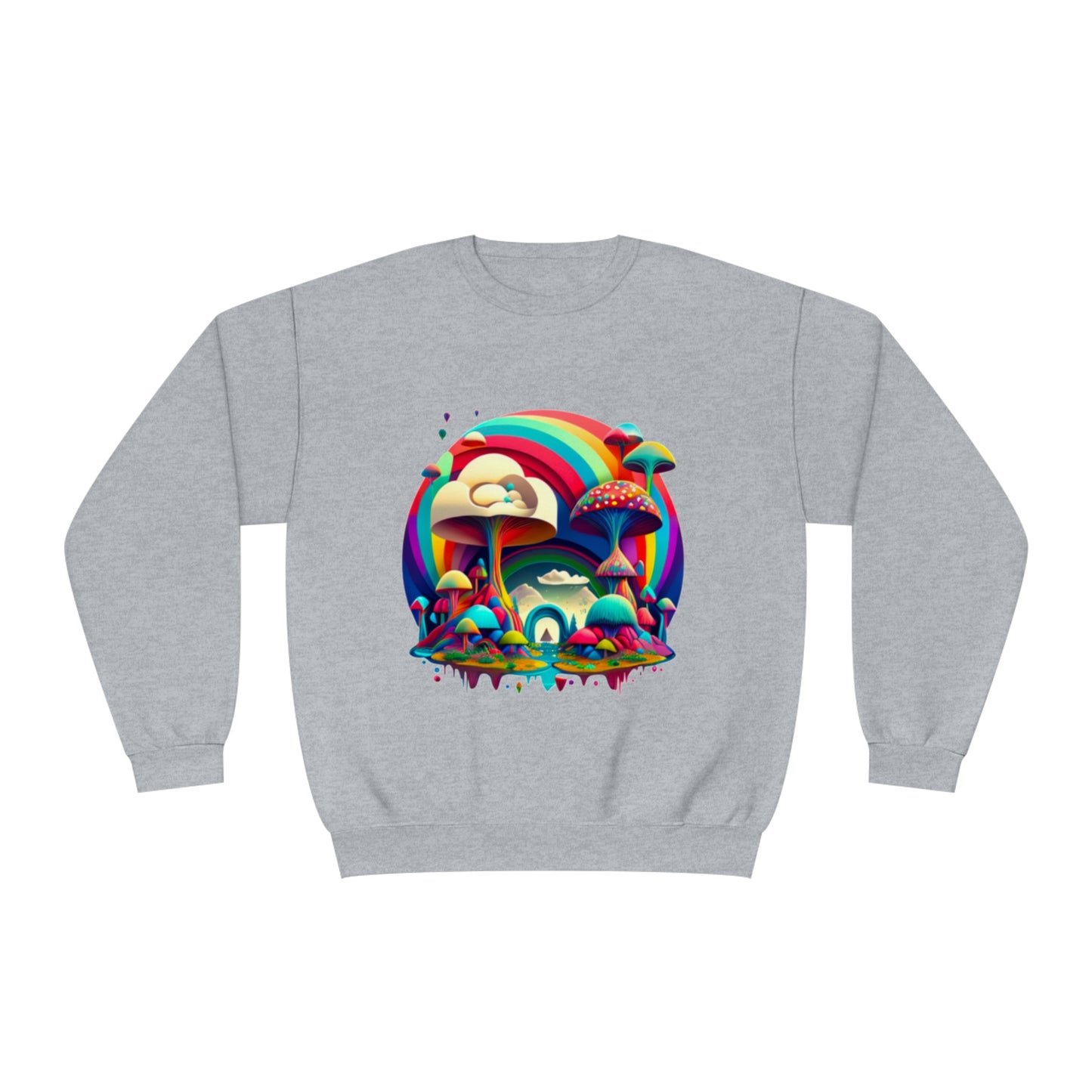 Rainbow Mushroom Sweatshirt, Graphic Sweatshirt, Mushroom Sweater Rainbow Sweatshirt, Mushroom Clothing Aesthetic Sweatshirt