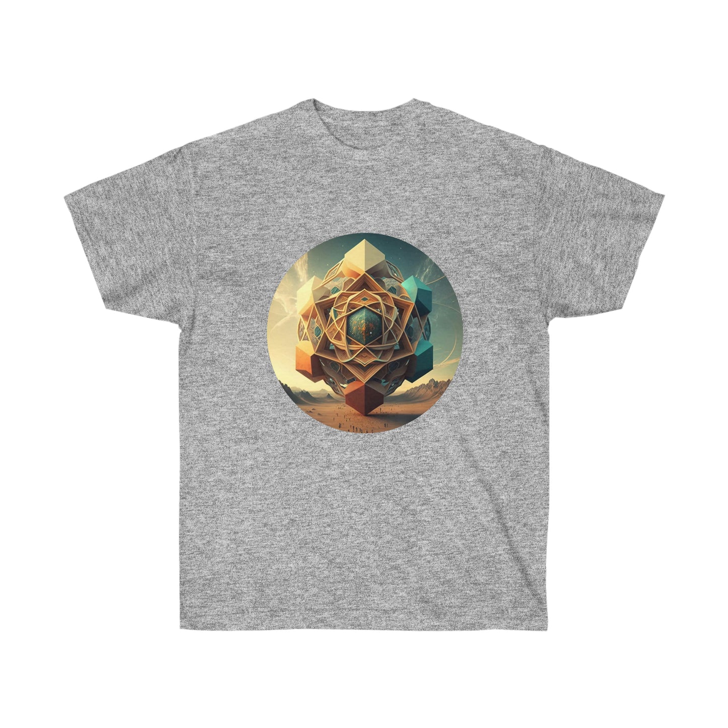 Sacred Geometry Tee, Platonic Solids Geometric Shirt, Desert Vibes Shirt, Mystical Clothing Adventure Shirt, Mystical Shirt
