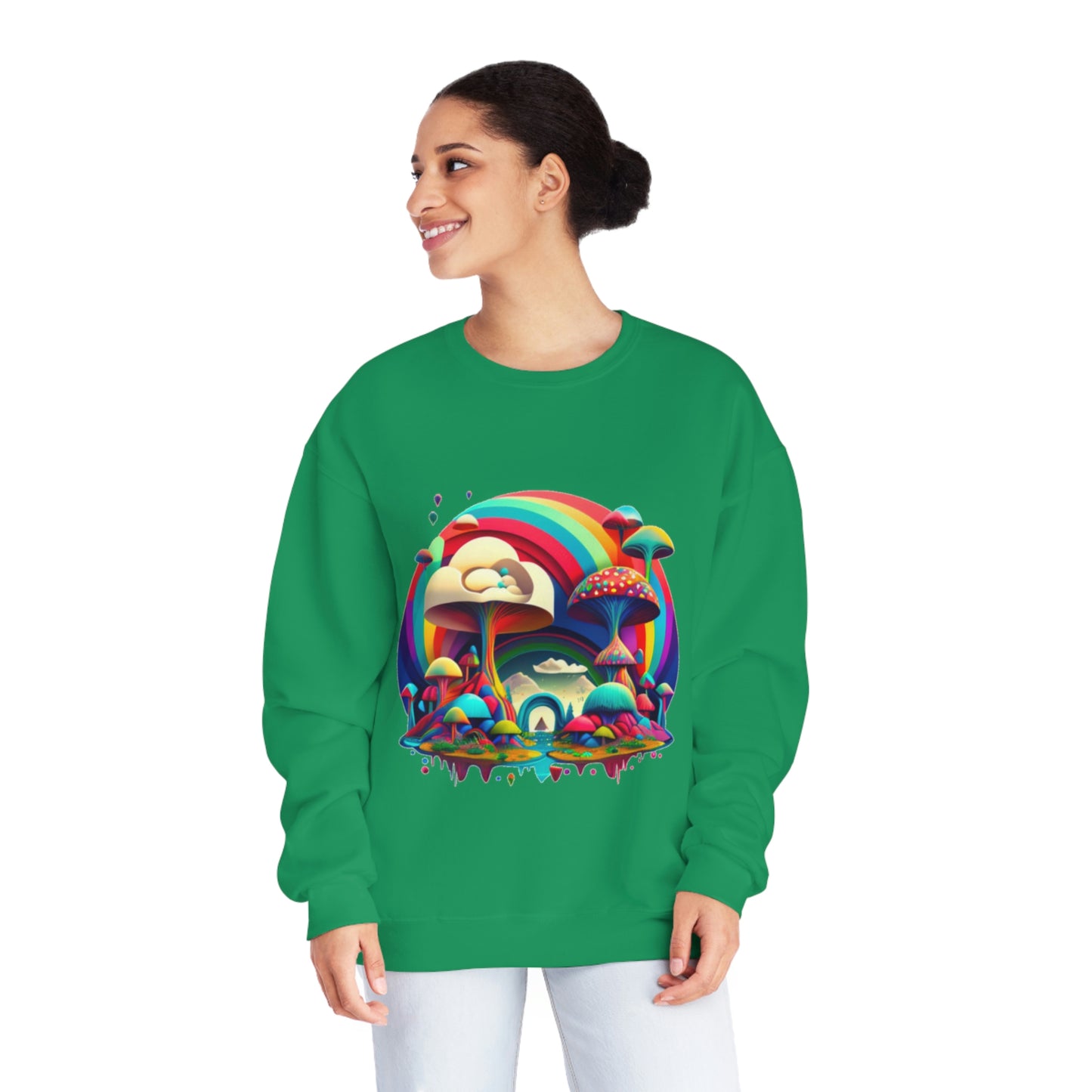 Rainbow Mushroom Sweatshirt, Graphic Sweatshirt, Mushroom Sweater Rainbow Sweatshirt, Mushroom Clothing Aesthetic Sweatshirt