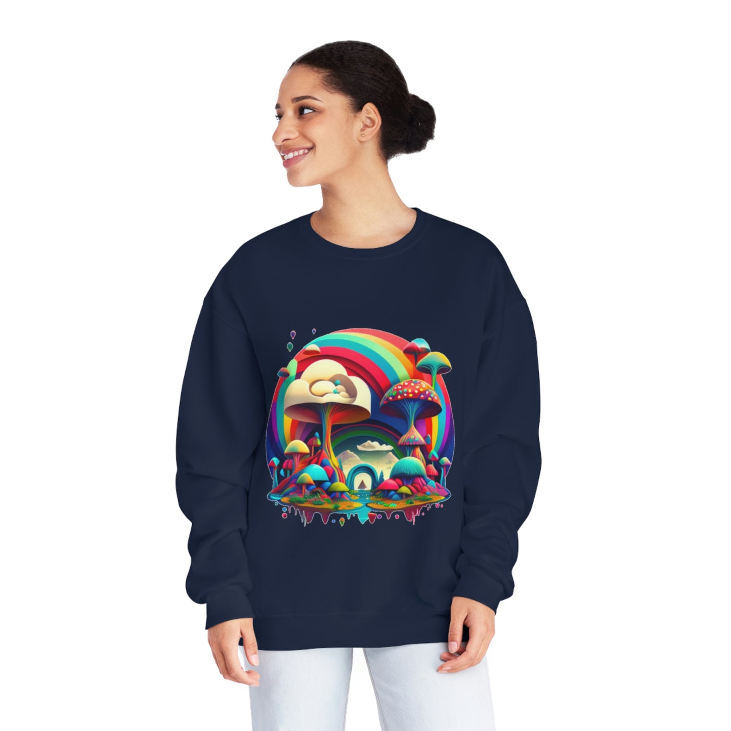 Rainbow Mushroom Sweatshirt, Graphic Sweatshirt, Mushroom Sweater Rainbow Sweatshirt, Mushroom Clothing Aesthetic Sweatshirt