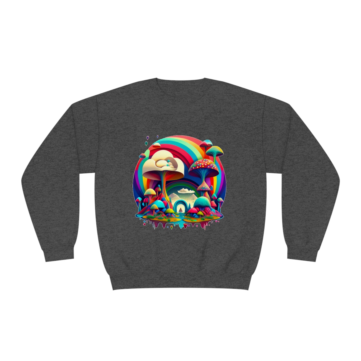 Rainbow Mushroom Sweatshirt, Graphic Sweatshirt, Mushroom Sweater Rainbow Sweatshirt, Mushroom Clothing Aesthetic Sweatshirt