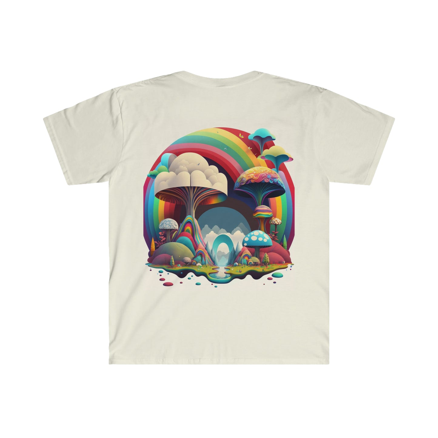 Mushroom Tshirt, Rainbow Mushroom Clothing, Sacred Land T Shirt, Short Sleeve Graphic Shirt, Kids Activism Tee Shirt