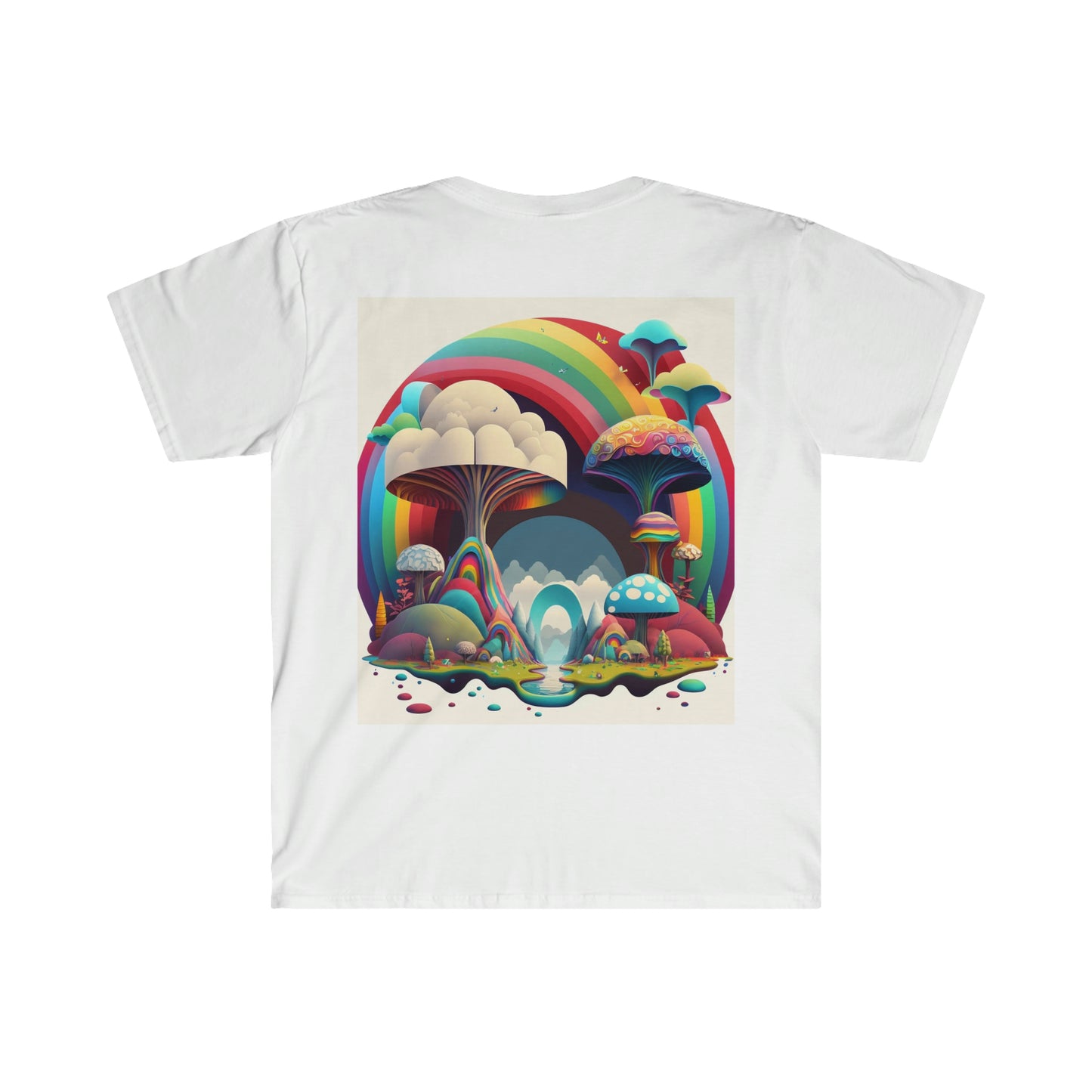 Mushroom Tshirt, Rainbow Mushroom Clothing, Sacred Land T Shirt, Short Sleeve Graphic Shirt, Kids Activism Tee Shirt
