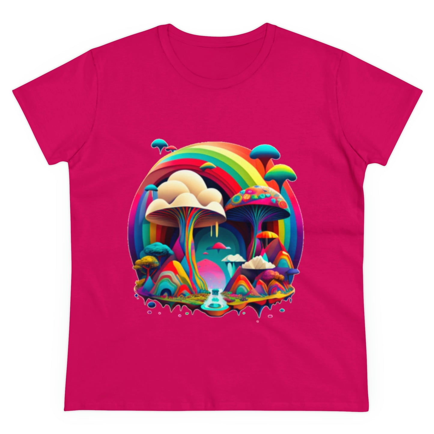 Rainbow Mushroom Shirt for Women, Mushroom Clothing Adventure Shirt, Good Vibes Shirt, Western Feminine Shirt, Short Sleeve Shirt