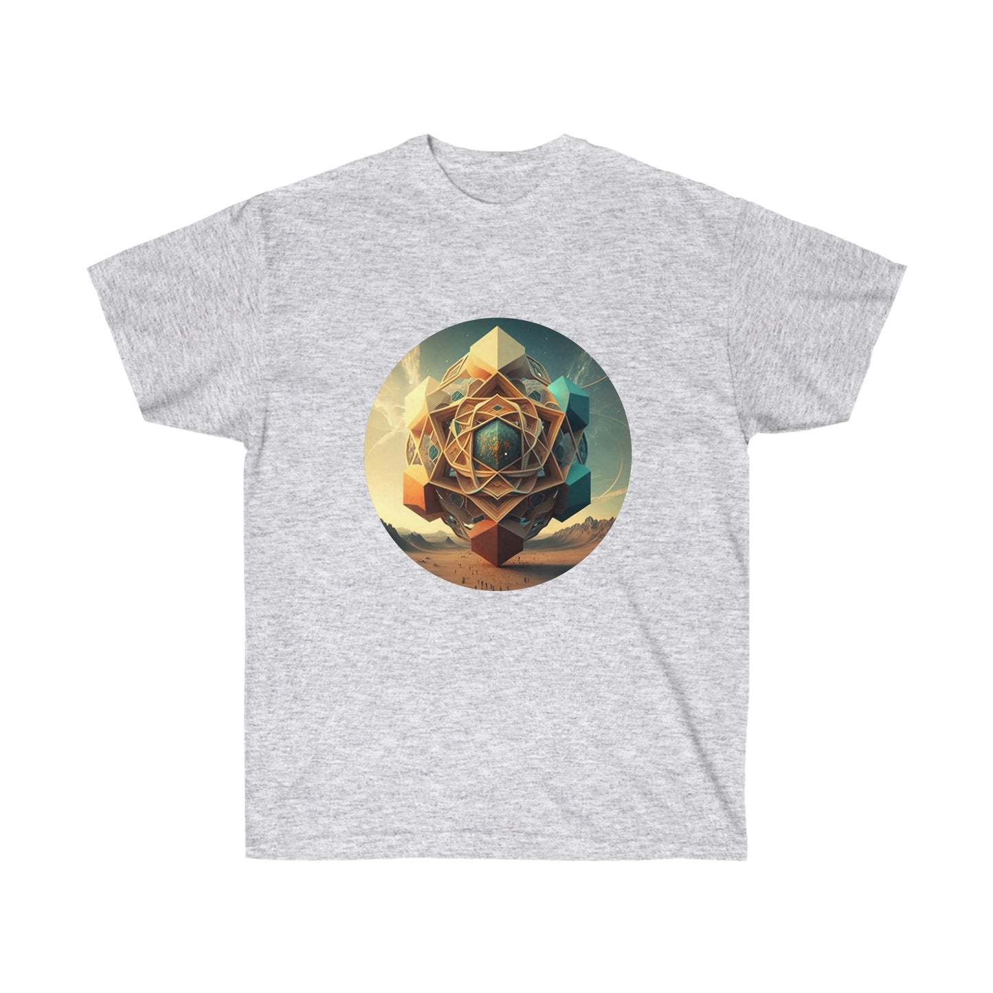Sacred Geometry Tee, Platonic Solids Geometric Shirt, Desert Vibes Shirt, Mystical Clothing Adventure Shirt, Mystical Shirt