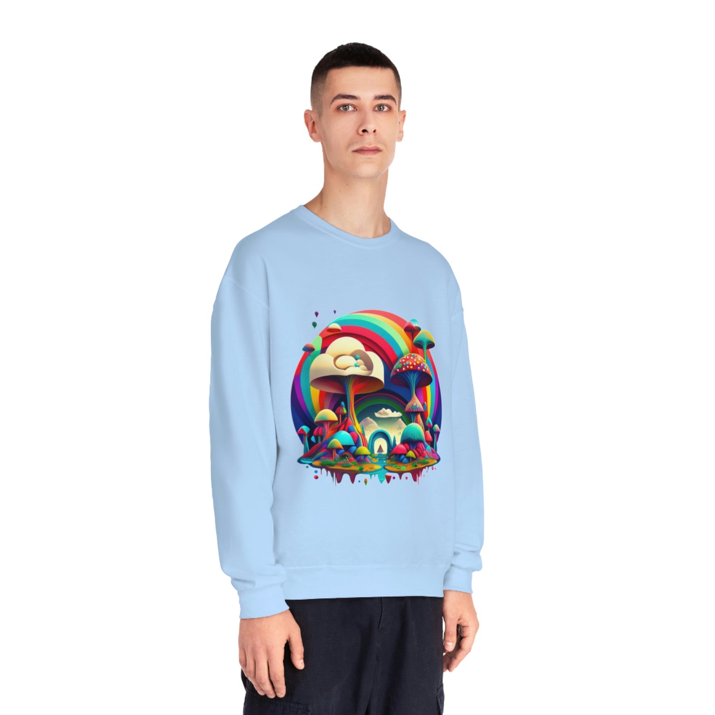 Rainbow Mushroom Sweatshirt, Graphic Sweatshirt, Mushroom Sweater Rainbow Sweatshirt, Mushroom Clothing Aesthetic Sweatshirt