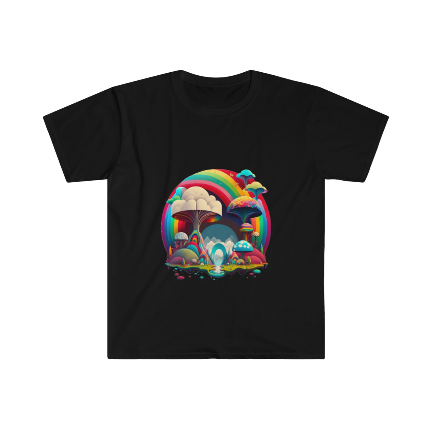 Mushroom Tshirt, Rainbow Mushroom Clothing, Sacred Land T Shirt, Short Sleeve Graphic Shirt, Kids Activism Tee Shirt