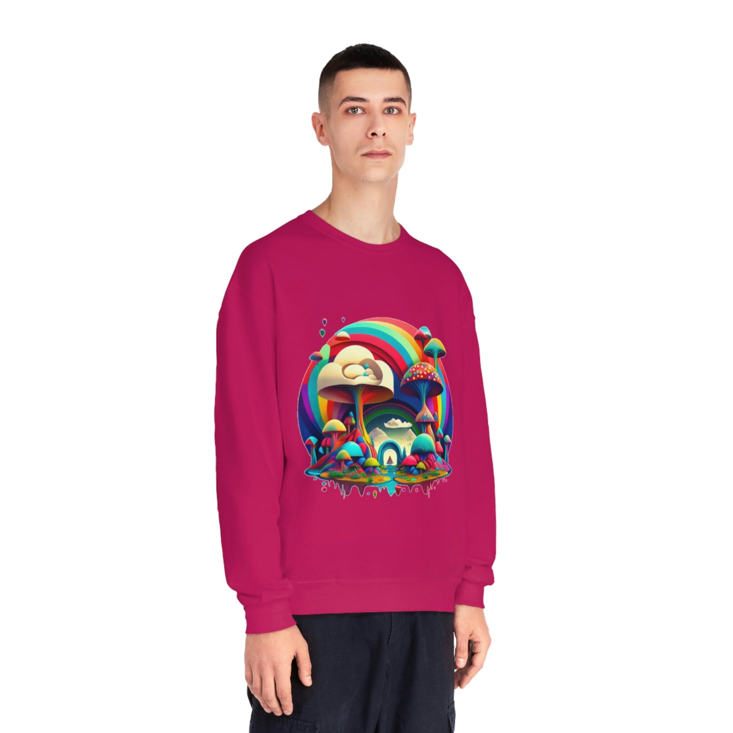 Rainbow Mushroom Sweatshirt, Graphic Sweatshirt, Mushroom Sweater Rainbow Sweatshirt, Mushroom Clothing Aesthetic Sweatshirt