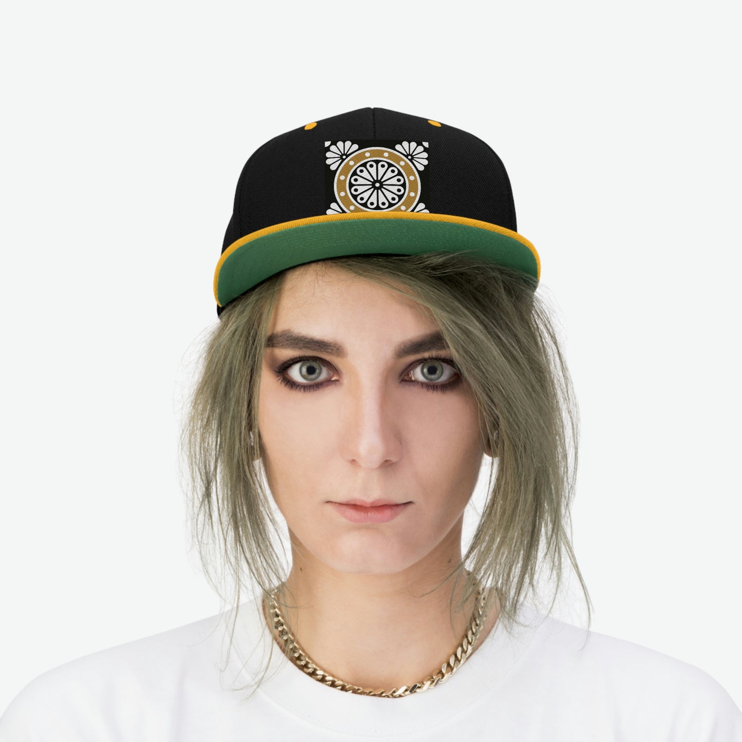 Mandala wheel Flat Bill Hat