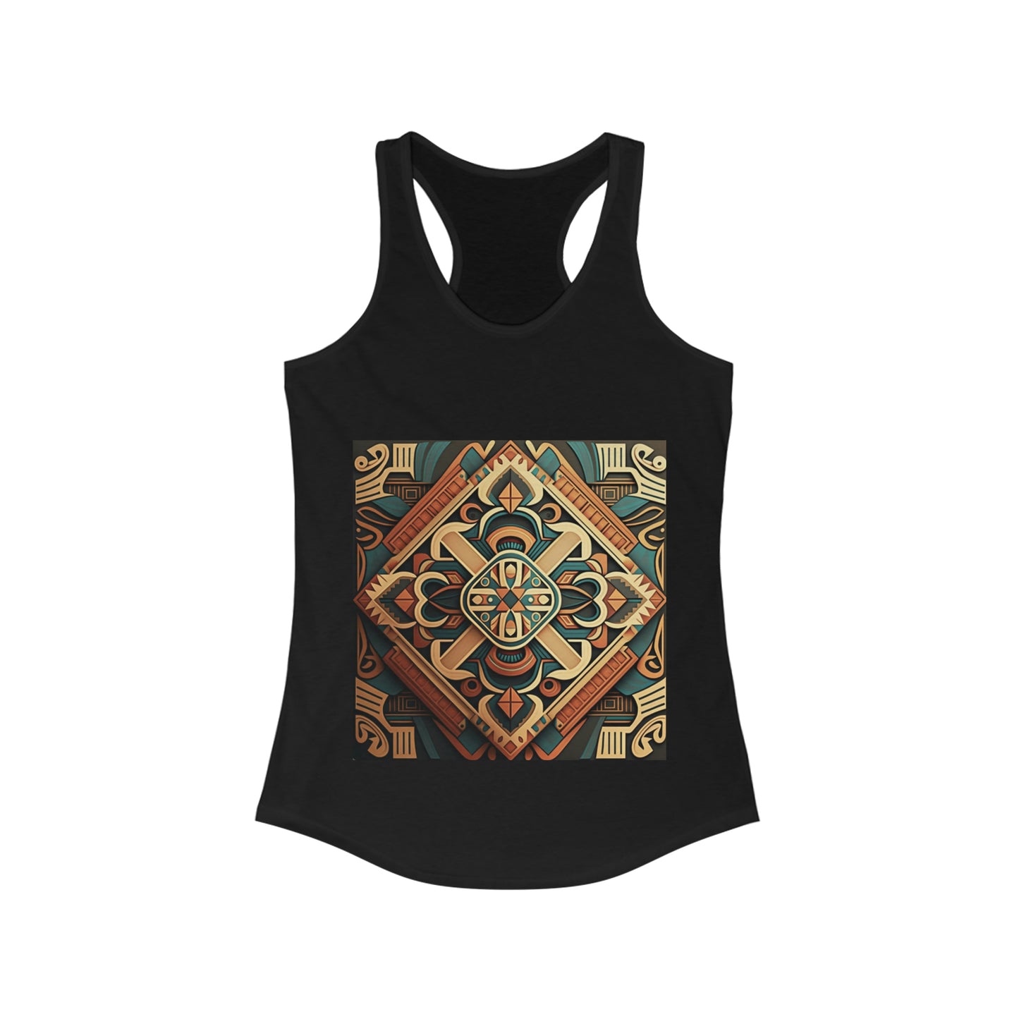Sacred Geometry Tank, Geometric Pattern Tank Top, Racerback Tank Top, Black Tank Top for Women, Yoga Tank Dress, Summer Top