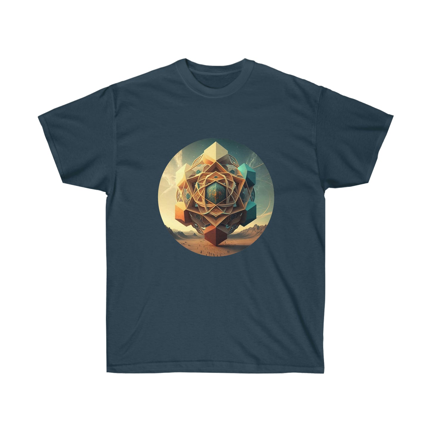 Sacred Geometry Tee, Platonic Solids Geometric Shirt, Desert Vibes Shirt, Mystical Clothing Adventure Shirt, Mystical Shirt