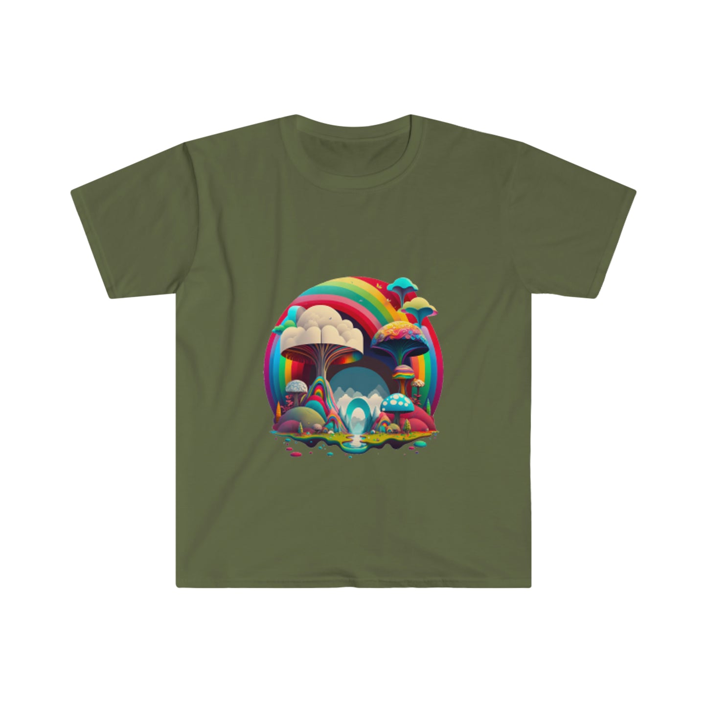 Mushroom Tshirt, Rainbow Mushroom Clothing, Sacred Land T Shirt, Short Sleeve Graphic Shirt, Kids Activism Tee Shirt