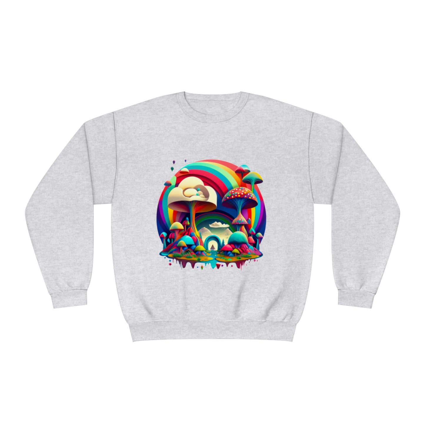Rainbow Mushroom Sweatshirt, Graphic Sweatshirt, Mushroom Sweater Rainbow Sweatshirt, Mushroom Clothing Aesthetic Sweatshirt