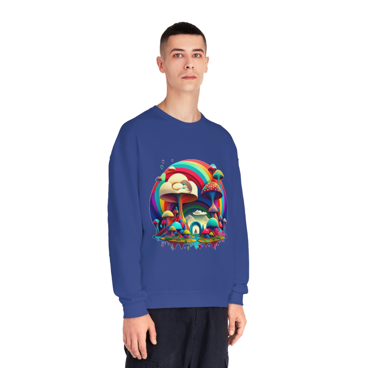 Rainbow Mushroom Sweatshirt, Graphic Sweatshirt, Mushroom Sweater Rainbow Sweatshirt, Mushroom Clothing Aesthetic Sweatshirt