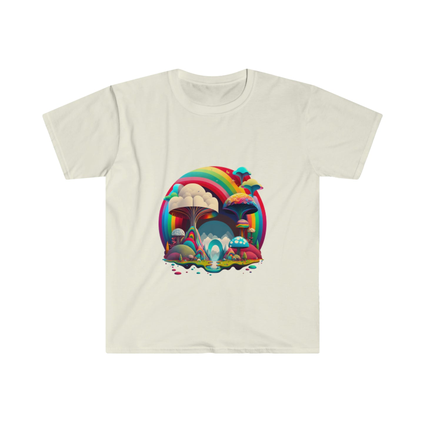 Mushroom Tshirt, Rainbow Mushroom Clothing, Sacred Land T Shirt, Short Sleeve Graphic Shirt, Kids Activism Tee Shirt