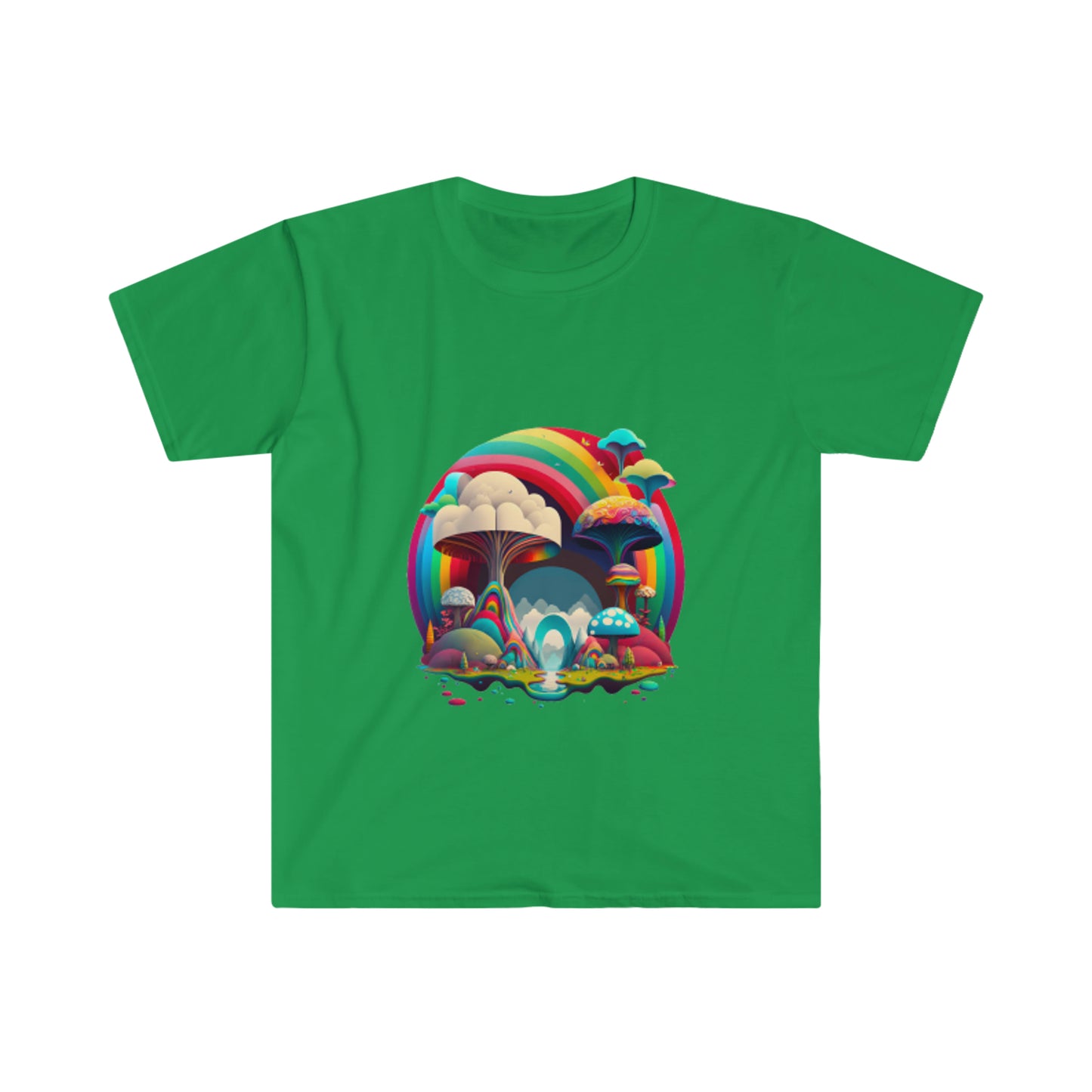 Mushroom Tshirt, Rainbow Mushroom Clothing, Sacred Land T Shirt, Short Sleeve Graphic Shirt, Kids Activism Tee Shirt