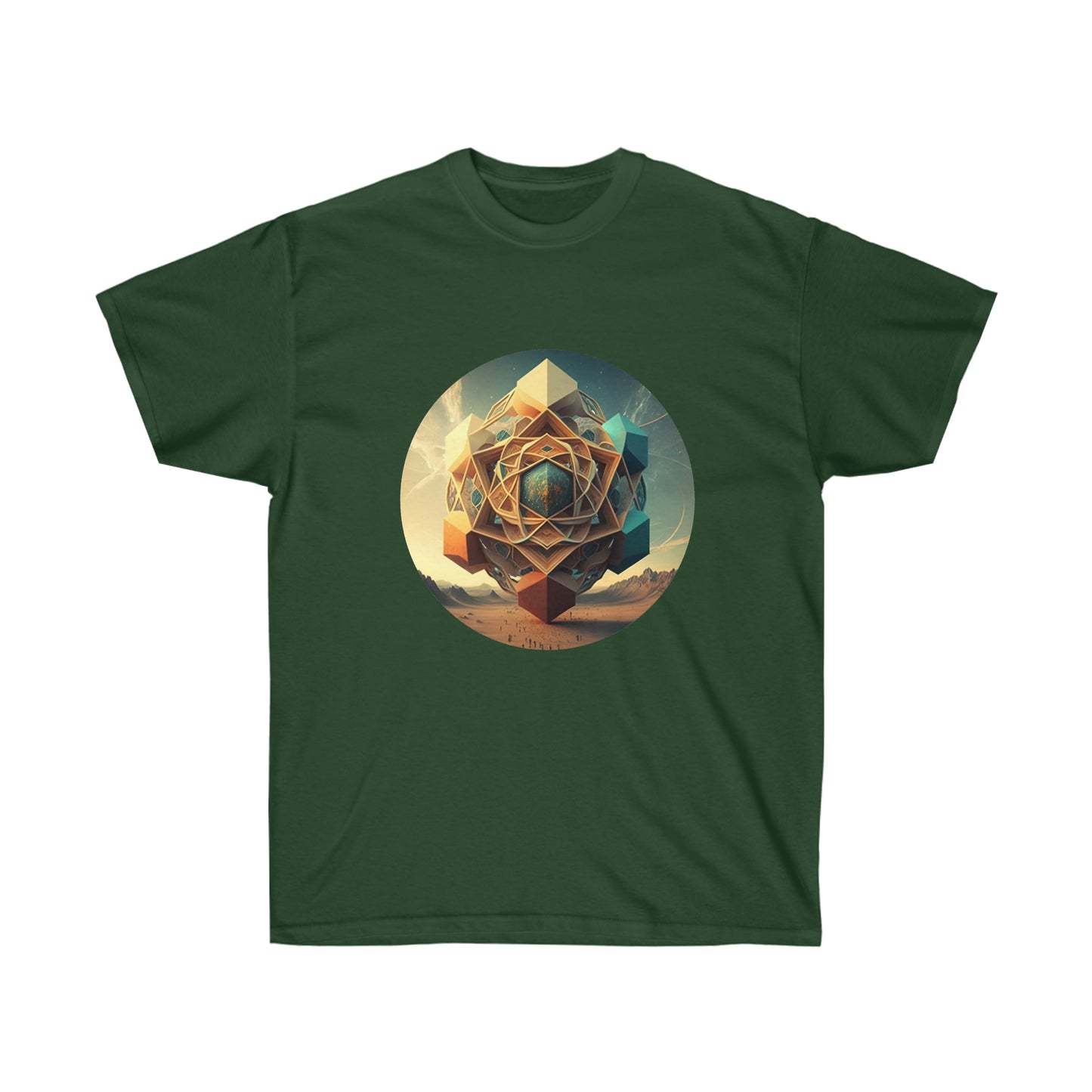 Sacred Geometry Tee, Platonic Solids Geometric Shirt, Desert Vibes Shirt, Mystical Clothing Adventure Shirt, Mystical Shirt