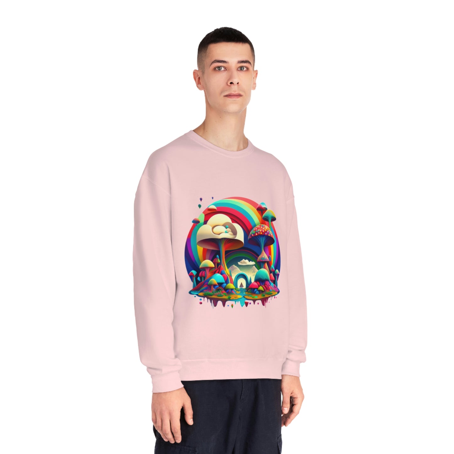 Rainbow Mushroom Sweatshirt, Graphic Sweatshirt, Mushroom Sweater Rainbow Sweatshirt, Mushroom Clothing Aesthetic Sweatshirt