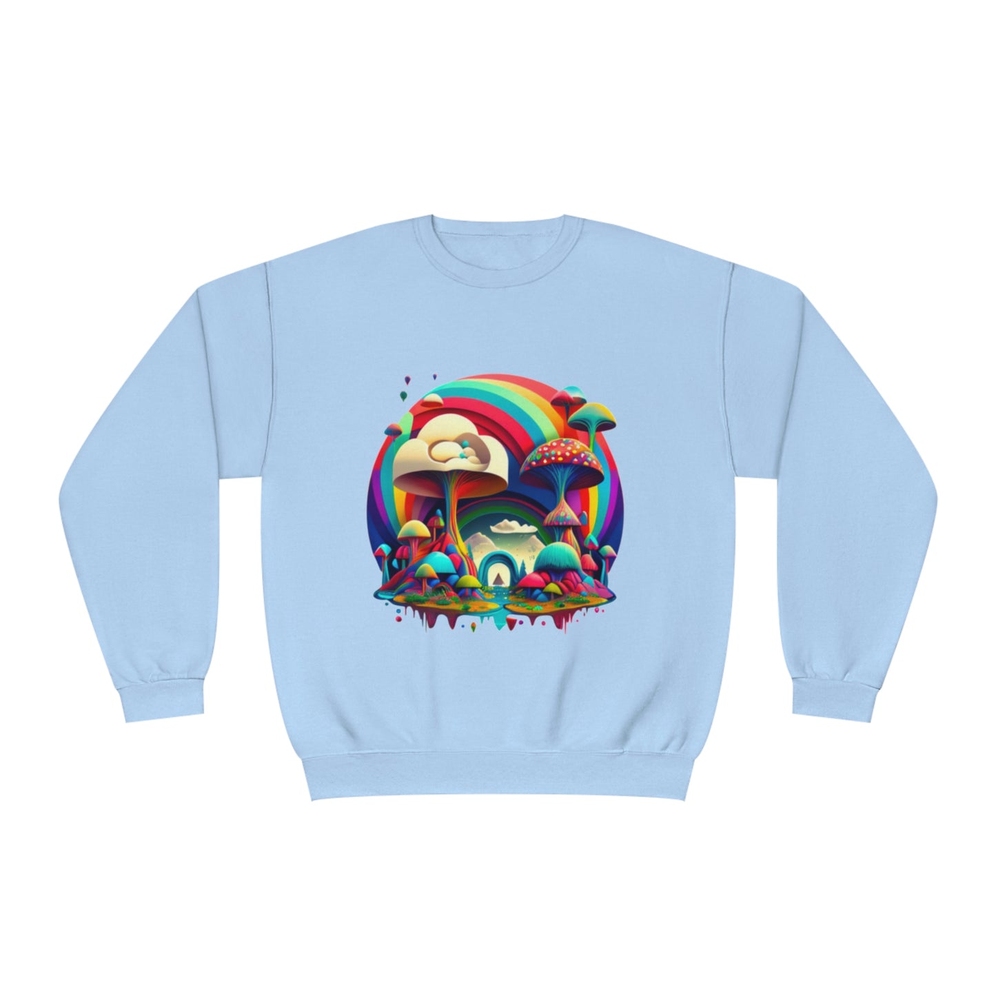 Rainbow Mushroom Sweatshirt, Graphic Sweatshirt, Mushroom Sweater Rainbow Sweatshirt, Mushroom Clothing Aesthetic Sweatshirt